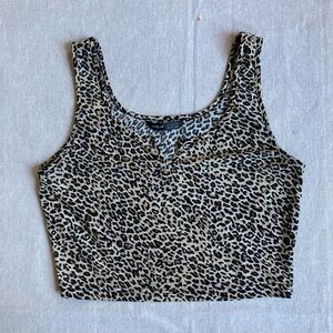 SHEIN Leopard Print Women's Top - Black and Tan